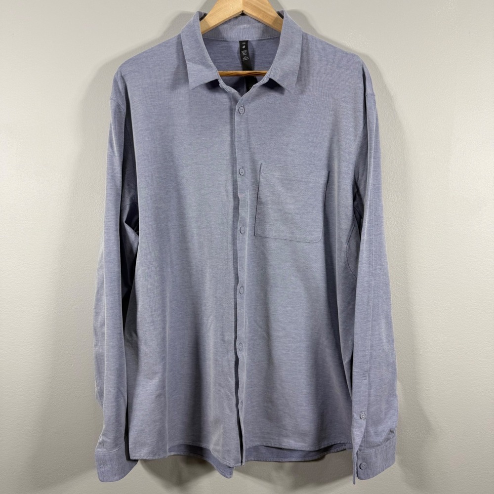 Lululemon Long Sleeve Button Down Shirt Blue XXL